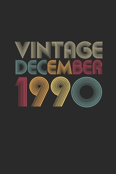 Vintage December 1990: Dotted Bullet Grid Notebook / Journal (6 X 9 -120 Pages) – Happy Birthday 29th Gift Idea