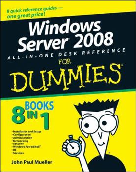 Paperback Windows Server 2008 All-In-One Desk Reference for Dummies Book