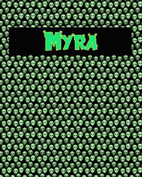 Paperback 120 Page Handwriting Practice Book with Green Alien Cover Myra: Primary Grades Handwriting Book