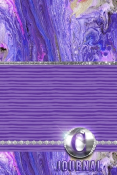 C Journal: Purple Acrylic Pour Abstract Art - Letter C Initial Monogram Lined Notebook