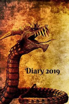 Paperback Diary 2019: Vintage Dragon Snake Art Book