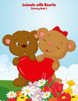 Paperback Animals with Hearts Coloring Book 2 Book