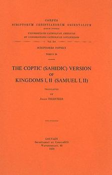 Paperback The Coptic (Sahidic) Version of Kingdoms I, II (Samuel I, II): V. Book