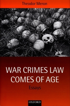 Hardcover War Crimes Law Comes of Age: Essays Book