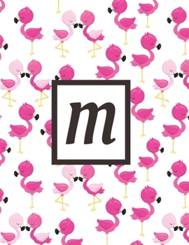 M: Letter Pink Flamingo Bird Monogrammed 2020 Weekly Planner For Women Females Girls - January 2020 - December 2020 (8.5"x11")