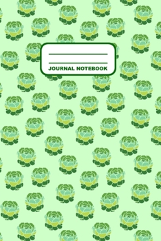 Journal Notebook: Notebook, Journal, Or Diary  | Green Echeveria Succulent Pattern Cover Design | 110 Blank Lined Pages | 6" X 9" | Matte Finished Soft Cover