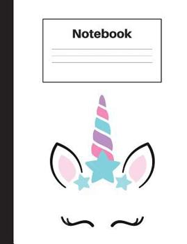 Paperback Notebook: Unicorn Blue Star, Graph Paper 4x4, Notebook Home Office School Student Teacher Homeschool, 7.4 x 9.7 in, 200 pages fo Book