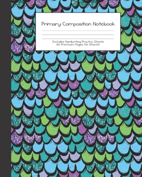 Primary Composition Notebook: MerDad Mermaid Dad Kids Cute Family |Grades K-2 | Handwriting Practice Paper|Primary Ruled With Dotted Midline | 100 Pgs ... Girls | Elementary | Teacher | School | Gift