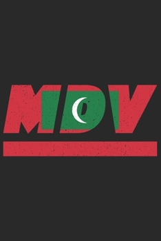 Paperback MDV: Maldives notebook with lined 120 pages in white. College ruled memo book with the Maldives flag Book