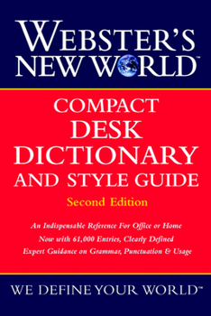 Hardcover Webster's New World Compact Desk Dictionary and Style Guide, Second Edition Book