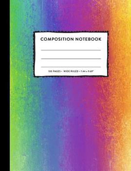 Paperback Composition Notebook Wide Ruled: Rainbow Neon SOFT Cover Copy Book Cool Marble Kids Girls Boys Back To School Supplies, Elementary Student Teacher Lin Book