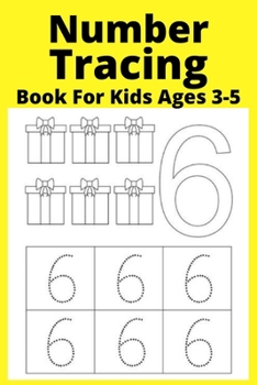 Paperback Number Tracing Book For Kids Ages 3-5 [Large Print] Book