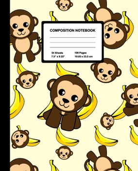 Composition Notebook: Little Monkey | Wide Ruled Paper Journal | Blank Lined Workbook for Teens Kids Students Girls, for Home School & Writing Notes