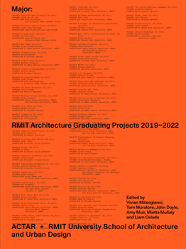 Paperback Major: Rmit Architecture Graduating Projects 2019-2022 Book
