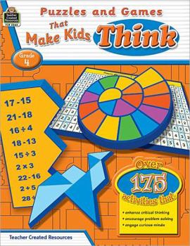 Paperback Puzzles and Games That Make Kids Think Grd 4 Book