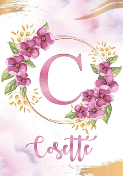Cosette : Personalized Sketchbook with Letter C Initial monogram For Girls and Kids With Pink Name: Art & Drawing Sketch Book/ Workbook Gifts for ... - Girly Rose Gold Watercolor cover.