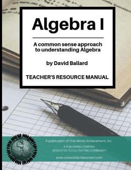 Paperback Algebra I - Teacher's Resource Manual Book