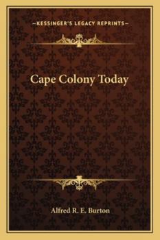 Paperback Cape Colony Today Book