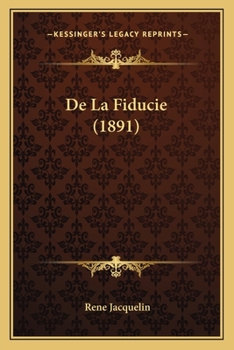 Paperback De La Fiducie (1891) [French] Book