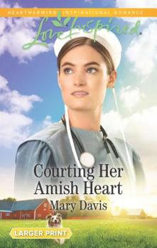 Mass Market Paperback Courting Her Amish Heart [Large Print] Book