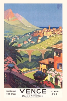 Paperback Vintage Journal Vence Travel Poster Book