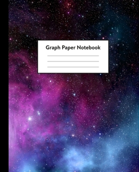 Paperback Graph Paper Notebook: 5 x 5 squares per inch, Quad Ruled - 7.5 x 9.25 - Cosmic Stardust Outer Space - Math and Science Composition Notebook Book