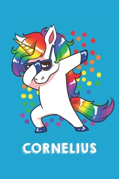Cornelius: Personalisiertes Design Notizbuch Einhorn 120 linierte Seiten - Perfekte Geschenkidee f�r die Schuhe oder Weihnachten mit Vornamen DIN A5 (himmelblau)