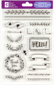 Hardcover Broders, Frames & Icons Clear Stamp Set Book