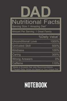 Paperback dad nutritional facts: small lined Humor Nutritional Facts Notebook / Travel Journal to write in (6'' x 9'') 120 pages Book