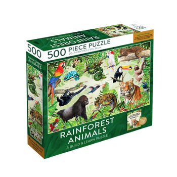 Hardcover Rainforest Animals Jigsaw Puzzle Book