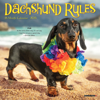Calendar Dachshund Rules 2025 7 X 7 Mini Wall Calendar Book