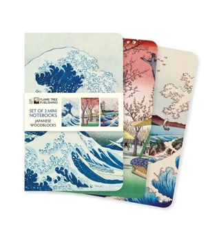 Misc. Japanese Woodblocks Set of 3 Mini Notebooks Book