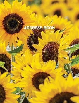 Paperback Low Vision Large Print Address Book With Sunflower Cover: Contacts and Password Book For Visually Impaired With Bold Lines on White Paper [Large Print] Book