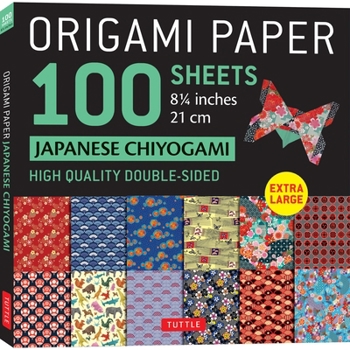 Loose Leaf Origami Paper 100 Sheets Japanese Chiyogami 8 1/4 (21 CM): Extra Large Double-Sided Origami Sheets Printed with 12 Different Patterns (Instructions fo Book