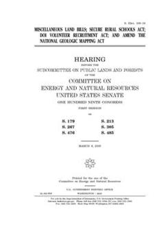 Miscellaneous land bills, Secure Rural Schools Act, DOI Volunteer Recruitment Act, and amend the National Geologic Mapping Act
