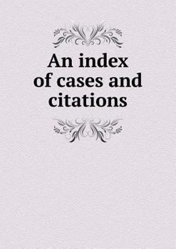 Paperback An index of cases and citations Book