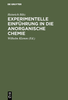 Hardcover Experimentelle Einführung in die anorganische Chemie [German] Book