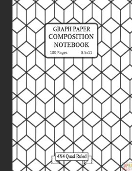 Paperback Graph paper composition notebook: Grid Paper Composition Notebook with beautiful colored cover pages-(KIDS, GIRLS, BOYS, STUDENT)- Quad Ruled(4x4) 100 Book