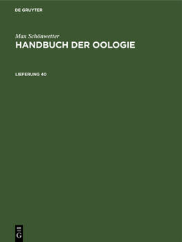 Hardcover Max Schönwetter: Handbuch Der Oologie. Lieferung 40 [German] Book