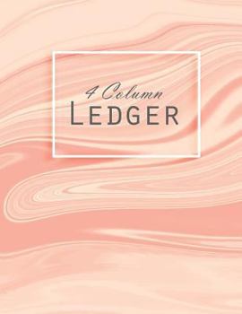 Paperback 4 Column Ledger: Accounting Ledger Book: Pink Marble, Geometric Graphic, for Small Business, Bookkeeping Ledger, Account Book, Accounti Book