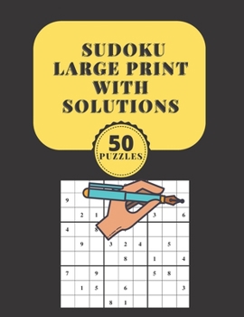 Paperback sudoku large print with solutions 50 puzzles: brain games random levels Book