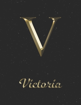 Paperback Victoria: 1 Year Daily Planner (12 Months) - Yellow Gold Effect Letter V Initial First Name - 2020 - 2021 - 365 Pages for Planni Book