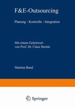 Paperback F&e-Outsourcing: Planung -- Kontrolle -- Integration [German] Book