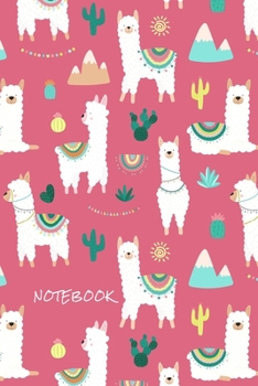 Notebook: Lama`s pink world A5 I 120 pages I Dot grid diary I notebook I food tutorials I diet notebook I recipe book   I Colorful Gift