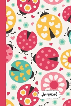 Journal: Pink Teal Orange Ladybug Diary with Blank Lined Notebook Paper