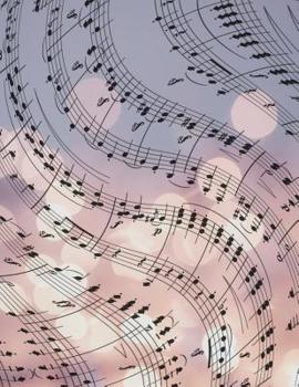 Paperback Sheet Music Notebook: 8.5 x 11 in, 12 Staves on 250 Pages, Pink Lights Theme Book