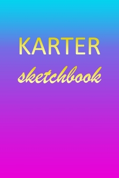 Karter: Sketchbook | Blank Imaginative Sketch Book Paper | Pink Blue Gold Custom Letter K Personalized Cover | Teach & Practice Drawing for ... Doodle Pad | Create, Imagine & Learn to Draw
