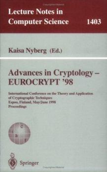 Paperback Advances in Cryptology - Eurocrypt '98: International Conference on the Theory and Application of Cryptographic Techniques, Espoo, Finland, May 31 - J Book