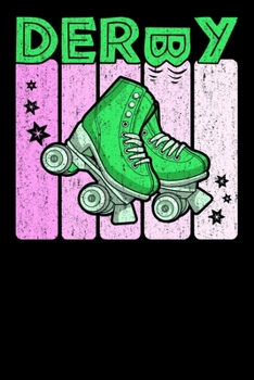 Paperback Roller Derby Notebook: Cool & Funky Roller Girl Derby Notebook - Bright Lime Green & Baby Pink Book