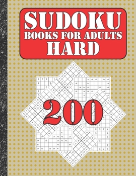 Sudoku books for adults hard: 200 Sudokus from hard with solutions for adults Gifts Sudoku hard book Lover adults ,kids